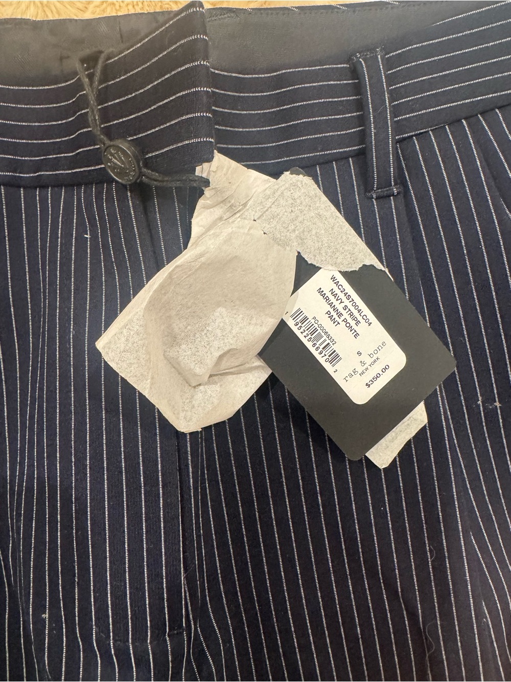Pinstripe women’s dress pants - navy